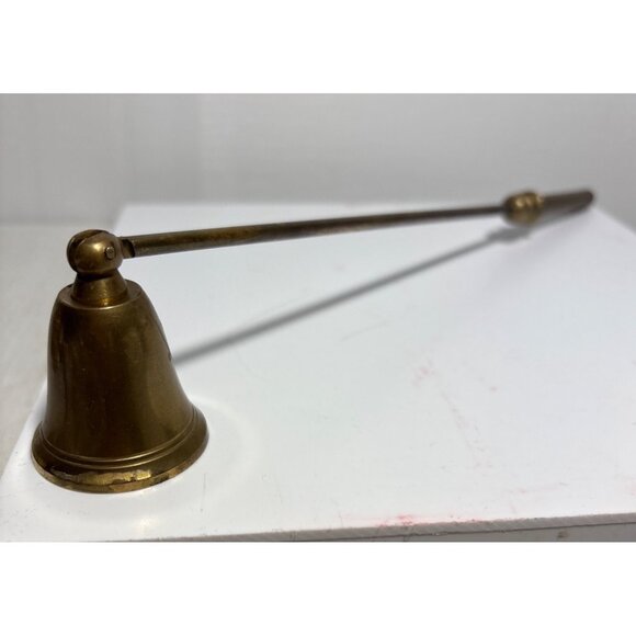 Vintage Brass Candle Snuffer 10" Long Handle Bell Shape - Picture 2 of 8